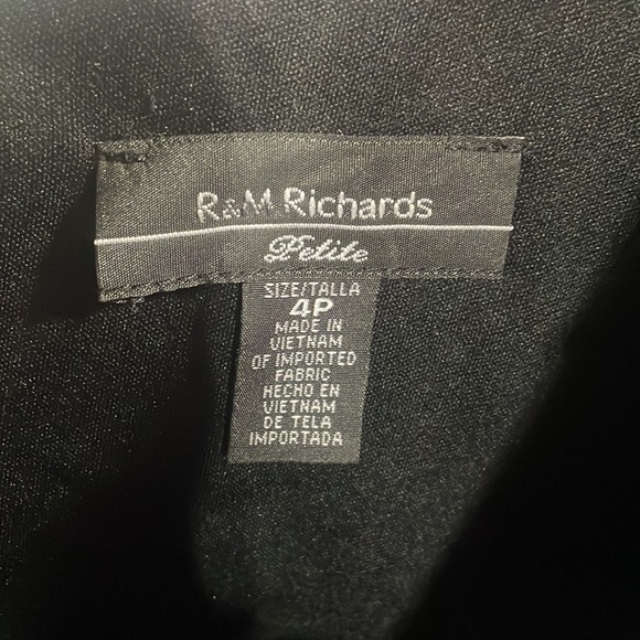 R&M Richards Black One Shoulder Jumpsuit With Silver Details Sz 4P - Picture 2 of 5